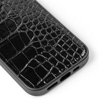 iDeal of Sweden Vegan Leather Back Cover für das iPhone 15 Pro - Black Croco