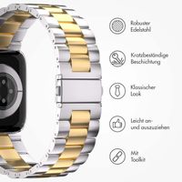 imoshion Edelstahlarmband für das Apple Watch Series 1 bis 9 / SE (38/40/41 mm) | Series 10 / 11 (42 mm) - Silber / Gold