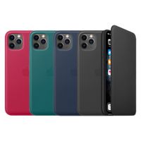 Apple 4 Pack Leather Folio Klapphülle für das Apple iPhone 11 Pro Max - Red Raspberry + Peacock + Deep Sea Blue + Black