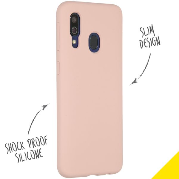 Accezz Liquid Silikoncase Samsung Galaxy A40 - Rosa