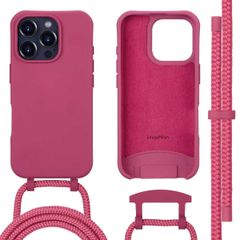 imoshion Color Backcover mit abnehmbarem Handykette und MagSafe Apple iPhone 16 Pro Max - Raspberry