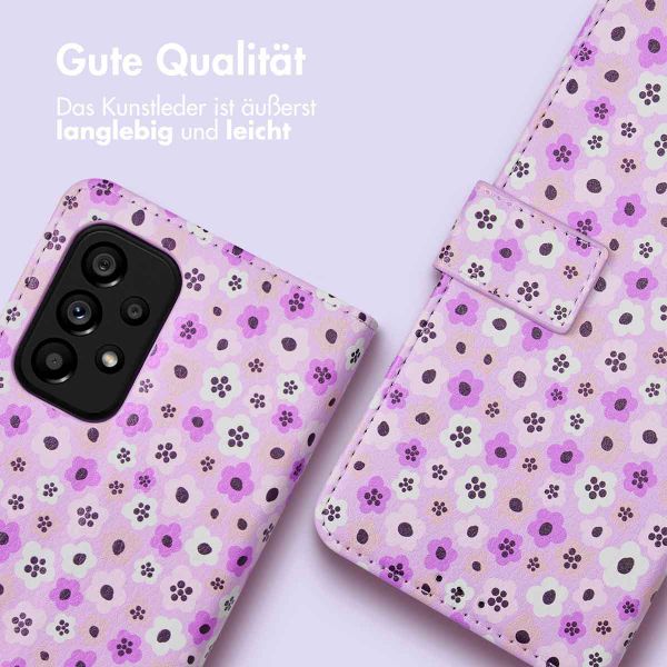 imoshion ﻿Design Klapphülle für das Samsung Galaxy A53 - Purple Flowers