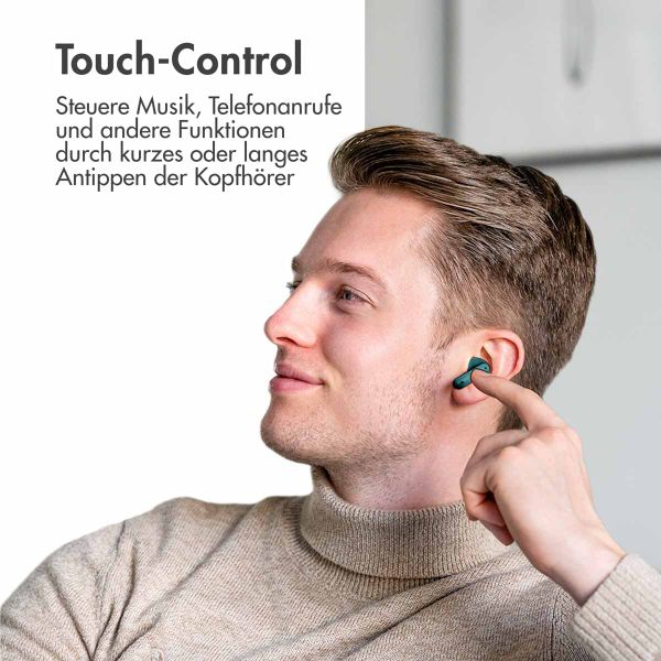 imoshion Aura Pro Earbuds – Kabellose Kopfhörer – Kabellose Bluetooth-Kopfhörer – Mit ANC-Geräuschunterdrückungsfunktion - Petrol Green