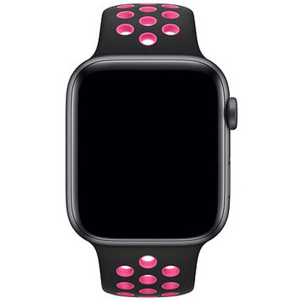 Apple Nike Sport Armband für das  Apple Watch Series 1 t/m 11 / SE / Ultra (44/45/46/49 mm) - Black / Pink Blast