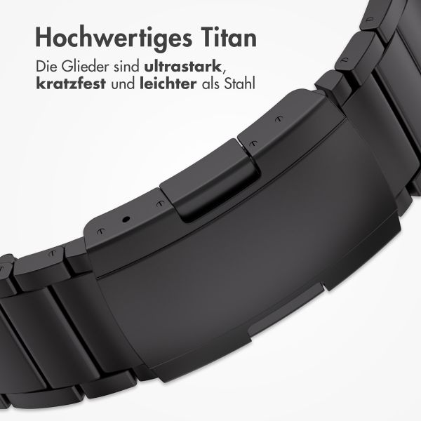 Accezz Mattes Titanstahlarmband für die Apple Watch Series 1 bis 10 / SE / Ultra (2) (44/45/46/49 mm) - Schwarz