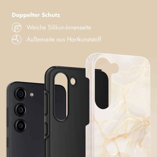 Selencia Vivid Back Cover Samsung Galaxy S23 - Golden Beige Marble