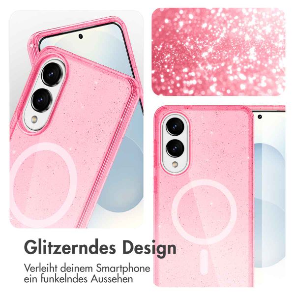 imoshion Sparkle Back Cover mit MagSafe Samsung Galaxy S25 Edge - Rosa