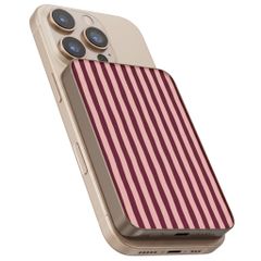 Selencia Vivid Powerbank 5.000 mAh - MagSafe und Qi - Desert Gold / Bonbon Stripe Raspberry