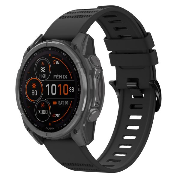 imoshion QuickFit® Silikonarmband Stripe für die Garmin Watch | 22 mm Anschluss - Schwarz