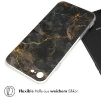 imoshion Design Hülle für das iPhone SE (2022 / 2020) / 8 / 7 / 6s - Black Marble