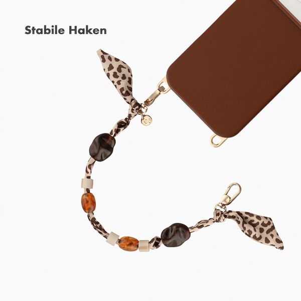 Selencia Satin Stone-Handykette - Sand