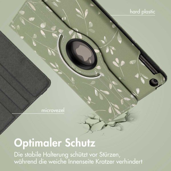 imoshion 360° drehbare Design Klapphülle Apple iPad 6 (2018) 9.7 Zoll / iPad 5 (2017) 9.7 Zoll - Green Flowers