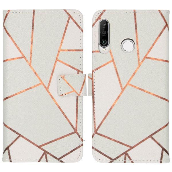 imoshion Design TPU Klapphülle Huawei P30 Lite - White Graphic
