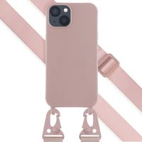Selencia Silikonhülle mit abnehmbarem Band für das Apple iPhone 13 - Sand Pink