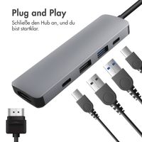 Accezz 5-in-1 USB-C Hub - 4K 30Hz Ultra HD - 100 Watt Laden - Dockingstation