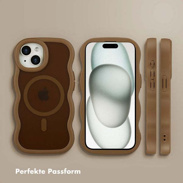 Selencia Wavy Backcover mit MagSafe Apple iPhone 15 - Mocha Brown