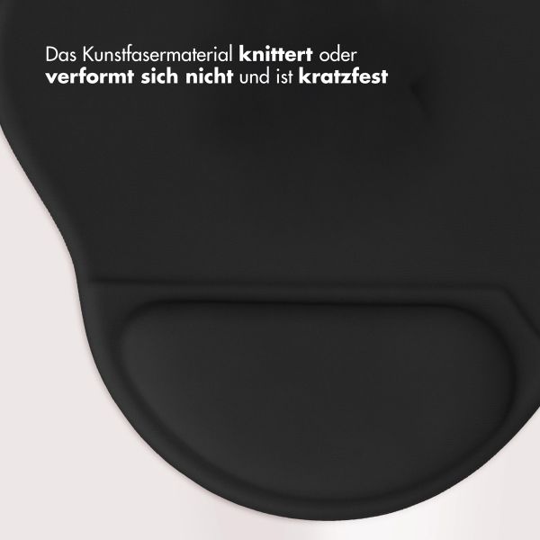 imoshion Ergonomisches Mauspad - Mauspad mit Handgelenkstütze - 30 x 25 cm - Schwarz