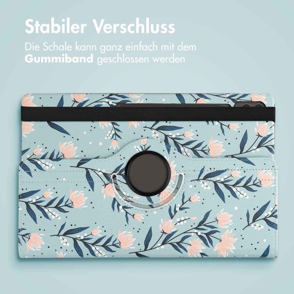 imoshion 360° drehbare Design Klapphülle Samsung Galaxy Tab S10 Ultra / Tab S9 Ultra - Flowers