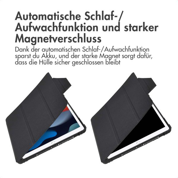 Accezz Rugged Trifold Klapphülle Apple iPad 9 (2021) 10.2 Zoll / iPad 8 (2020) 10.2 Zoll / iPad 7 (2019) 10.2 Zoll - Schwarz