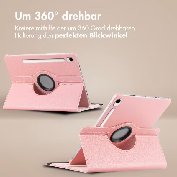 imoshion 360° drehbare Klapphülle Samsung Galaxy Tab S9 11.0 Zoll / Tab S10 FE / S9 FE 10.9 Zoll - Rosa