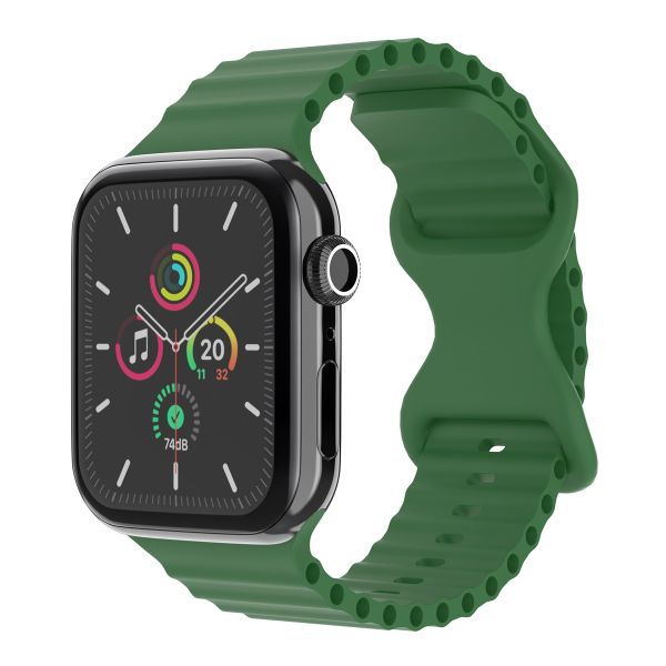 imoshion Athletisches Silikonarmband für die Apple Watch Series 1 bis 9 / SE (38/40/41 mm) | Series 10 (42 mm) - Dunkelgrün