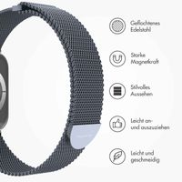 imoshion Magnetisches Milanaise Armband für das  Apple Watch Series 1 - 11 / SE / Ultra (44/45/46/49 mm) - Größe S - Dunkelgrau