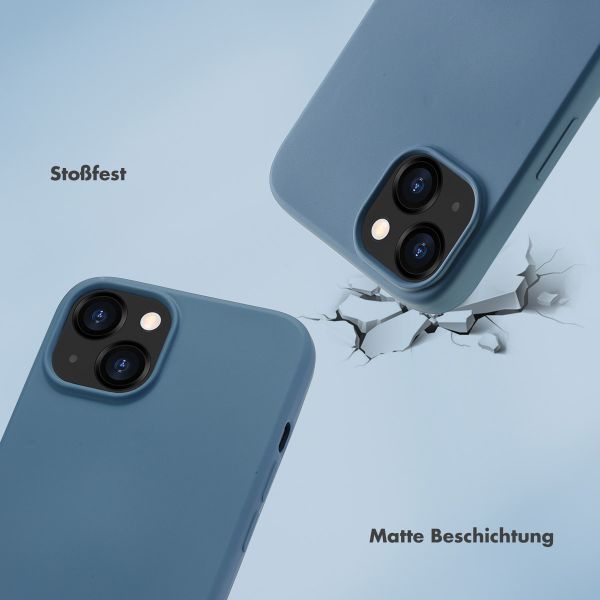 Selencia Back Cover mit Luxuriöser Handschlaufe Apple iPhone 14 - Blau
