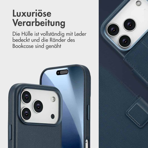 Accezz 2-in-1 Klapphülle aus Leder mit MagSafe Apple iPhone 17 Pro - Nightfall Blue