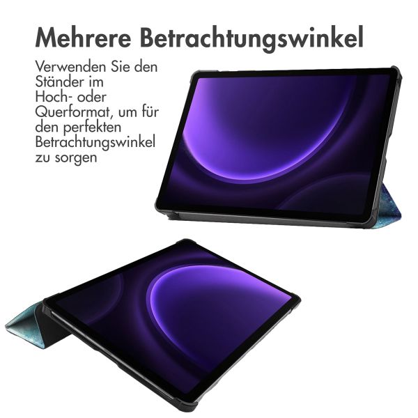 imoshion Design Trifold Klaphülle Samsung Galaxy Tab S9 11.0 Zoll / Tab S10 FE / S9 FE 10.9 Zoll - Space