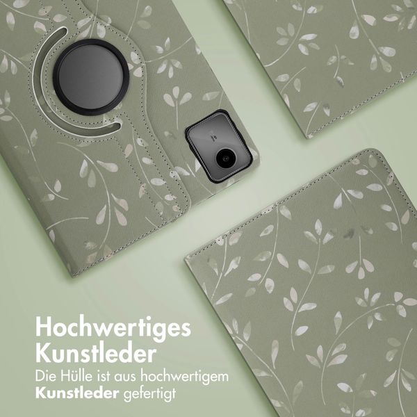 imoshion 360° drehbare Design Klapphülle für das Lenovo Tab M11 - Green Flowers