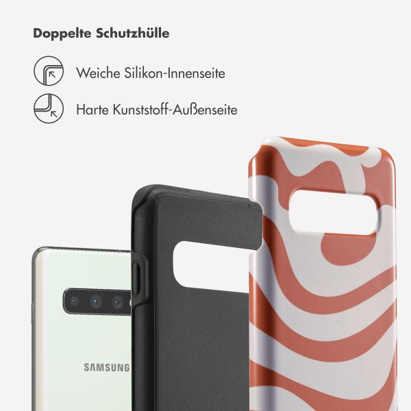 Selencia Vivid Tough Back Cover für das Samsung Galaxy S10 - Dream Swirl Orange