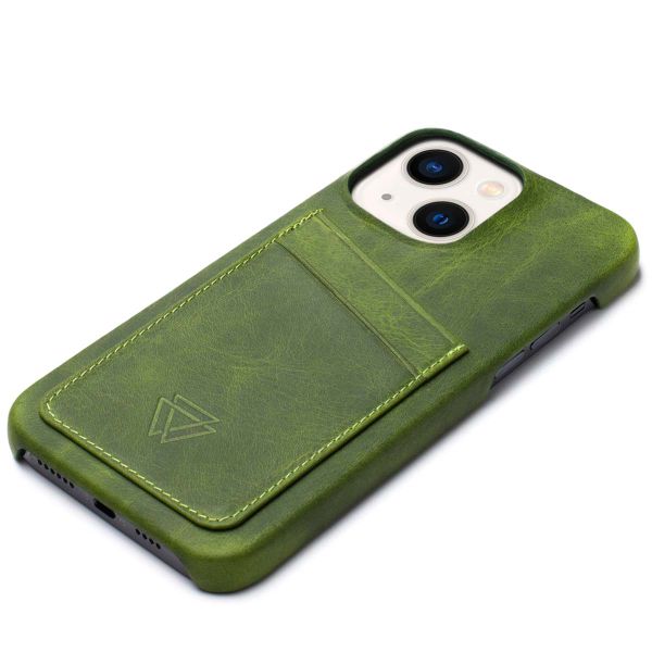 Wachikopa Full Wrap C.C. Back Cover mit 2 Kartenhaltern für das Apple iPhone 13 - Forest Green