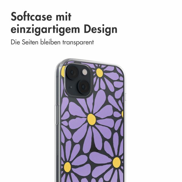 imoshion  Design Hülle für das iPhone 14 - Tropical Violet Flowers Connect