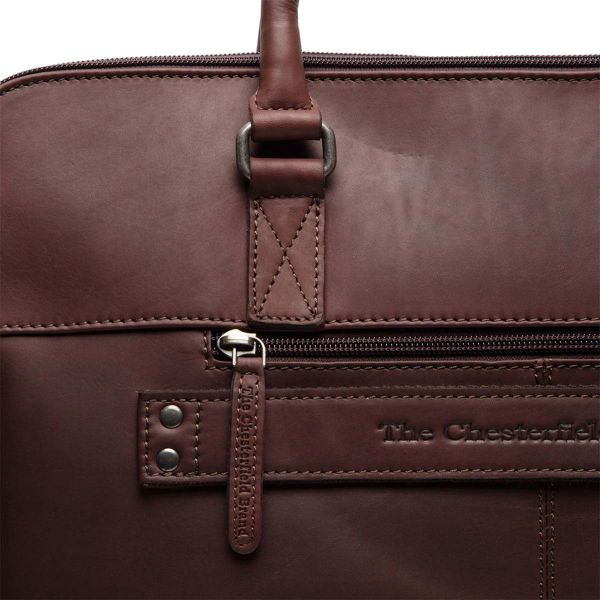 The Chesterfield Brand Cameron Laptoptasche 15-15.6 Zoll - Echtes Leder - Dunkelbraun