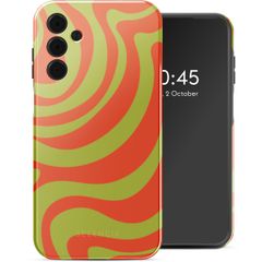 Selencia Vivid Back Cover Samsung Galaxy A15 (5G) - Wavy Swirl Orange Fern