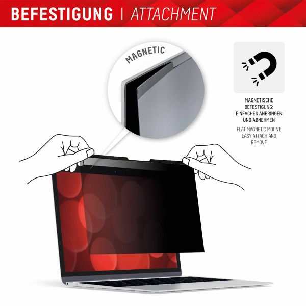 Displex Privacy Safe magnetische Bildschirmschutz für MacBook Air 15 Zoll - A2941 /  A1707 / A1990 / A1398 / A3114