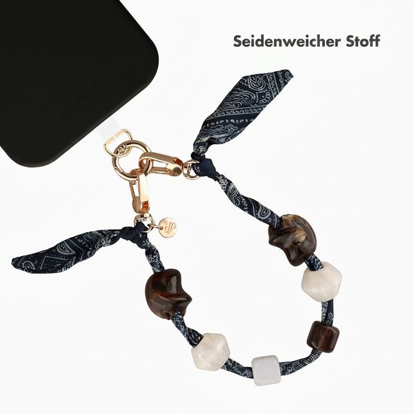 Selencia Satin Stone-Handykette - Blue