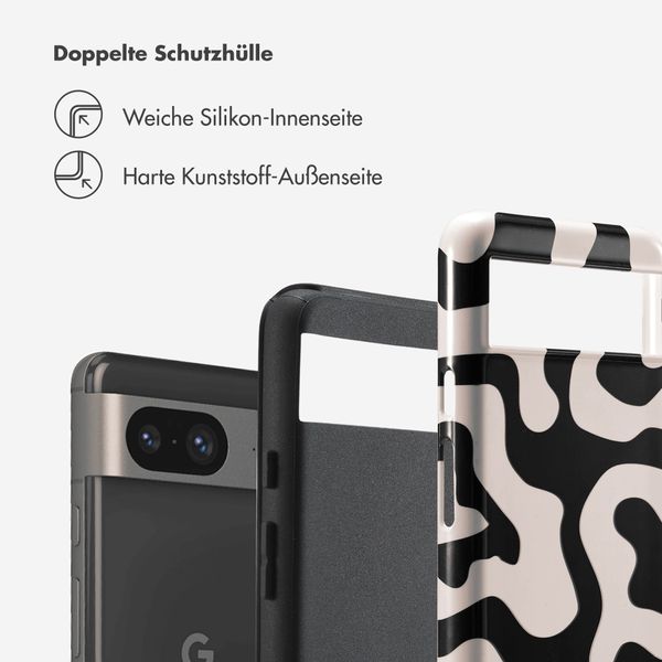 Selencia Vivid Tough Back Cover für das Google Pixel 8 - Art Wave Black