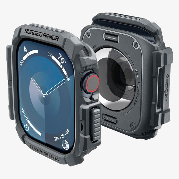 Spigen Rugged Armor™ Hülle für die Apple Watch Series 10 - 46 mm - Dunkelgrau