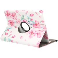 imoshion 360° drehbare Design Tablet Klapphülle Apple iPad 9 (2021) 10.2 Zoll / iPad 8 (2020) 10.2 Zoll / iPad 7 (2019) 10.2 Zoll - Blossom Watercolor White