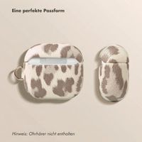 Selencia Sabi Hülle Panthermuster  Apple Airpods 4 - Soft Ivory
