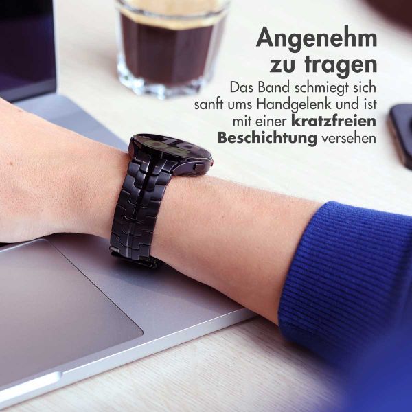 Accezz Steel Band für das  Samsung Galaxy Watch 4 / 5 / 6 / 7 / FE (20 mm) - Schwarz