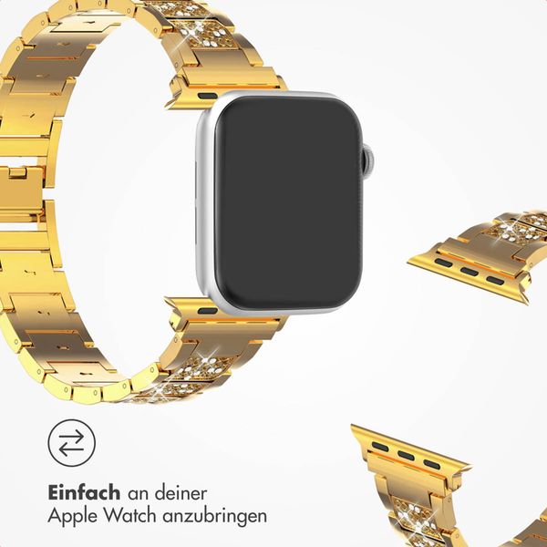 Selencia Sparkle Armband für das  Apple Watch Series 1 t/m 9 / SE (38/40/41 mm) | Series 10 / 11 (42 mm) - Gold