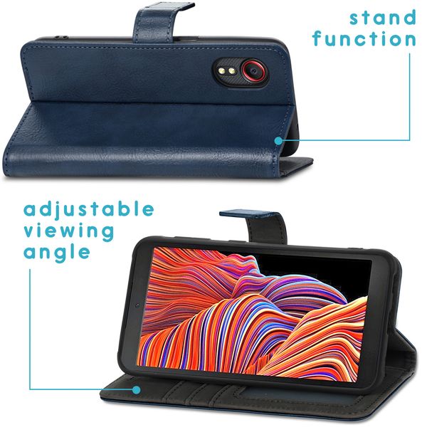 imoshion Luxuriöse Klapphülle Samsung Galaxy Xcover 5 - Dunkelblau