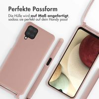 imoshion Silikonhülle mit Band für das Samsung Galaxy A12 - Sand Pink