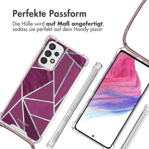 imoshion Design Hülle mit Band Samsung Galaxy A53 - Bordeaux Graphic