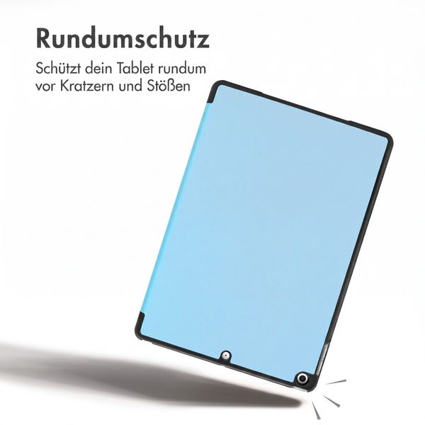 imoshion Trifold Klapphülle Apple iPad 9 (2021) 10.2 Zoll / iPad 8 (2020) 10.2 Zoll / iPad 7 (2019) 10.2 Zoll - Hellblau