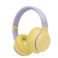 imoshion Kabellose Kinderkopfhörer LED Light - Dezibelbegrenzer - Mit AUX-Kabel - Lavender Lilac / Yellow