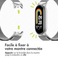 imoshion Magnetisches Milanaise Armband für das  Xiaomi Smart Band 8 / 9 - Silber