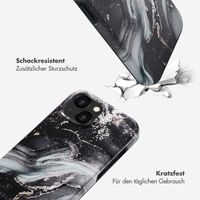 Selencia Vivid Tough Back Cover für das iPhone 15  - Chic Marble Black